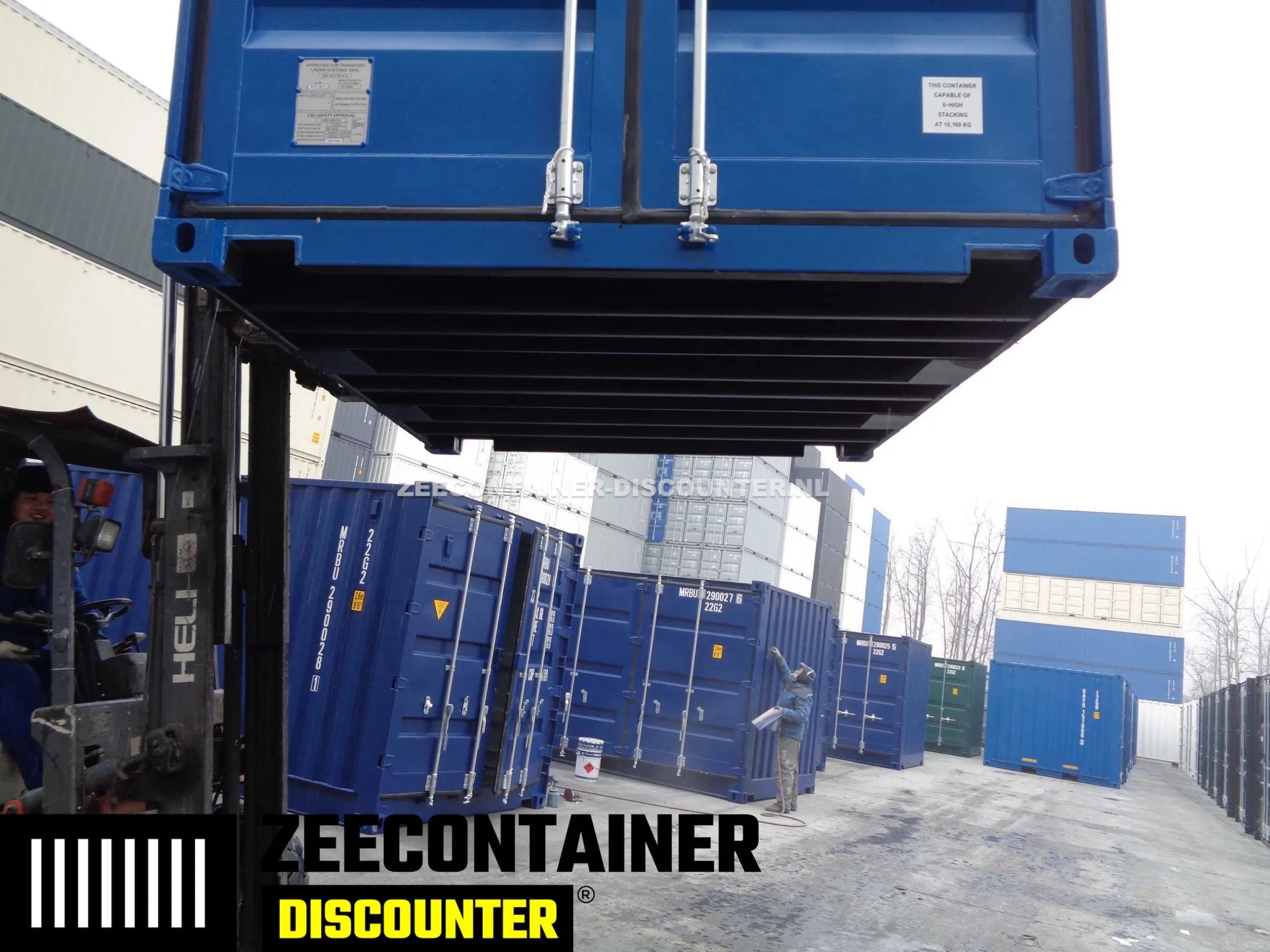 10ft Zeecontainer (Dry Van) – RAL 5010 Blauw – Nieuw (CSC) Zeecontainer Discounter