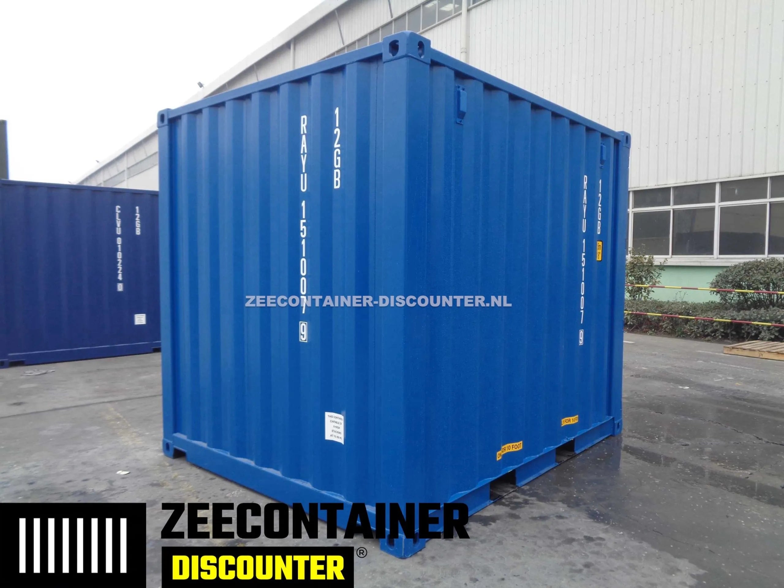 10ft Zeecontainer (Dry Van) – RAL 5010 Blauw – Nieuw (CSC) Zeecontainer Discounter