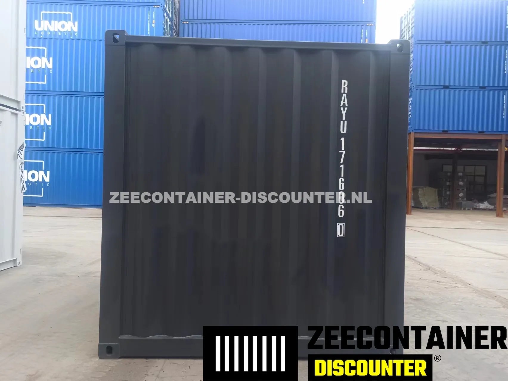 10ft Zeecontainer (Dry Van) – RAL 7016 Antracietgrijs – Nieuw (CSC) Zeecontainer Discounter