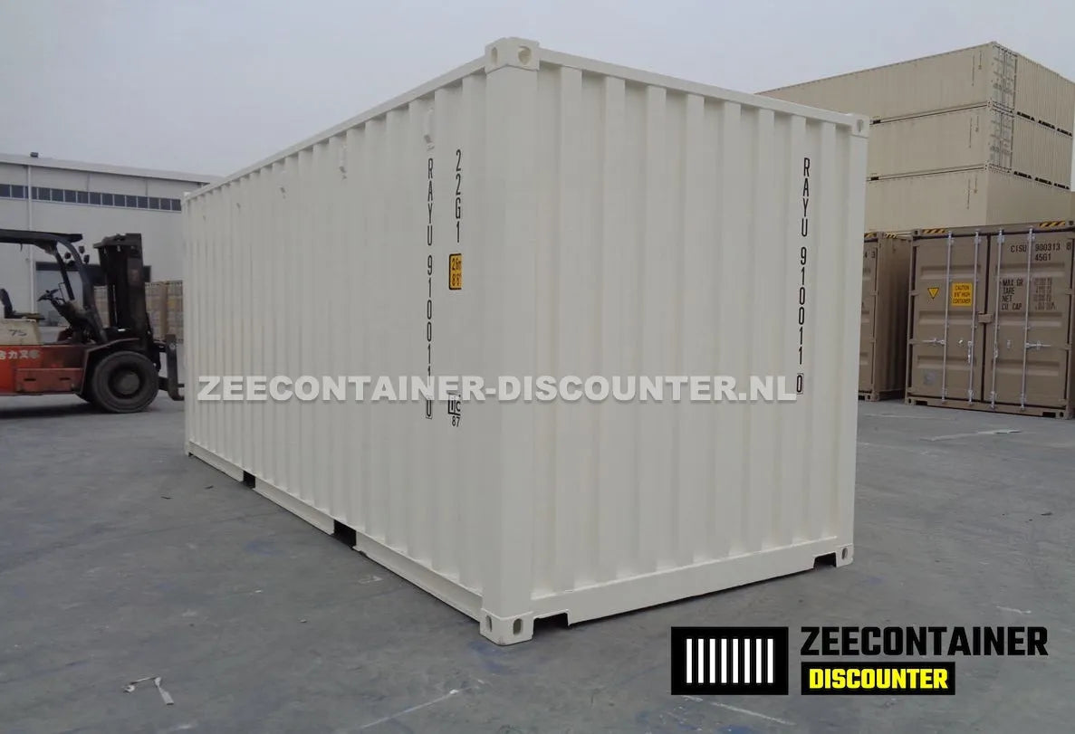 20ft Zeecontainer (Dry Van) – RAL 9010 Zuiver wit – Nieuw Zeecontainer Discounter