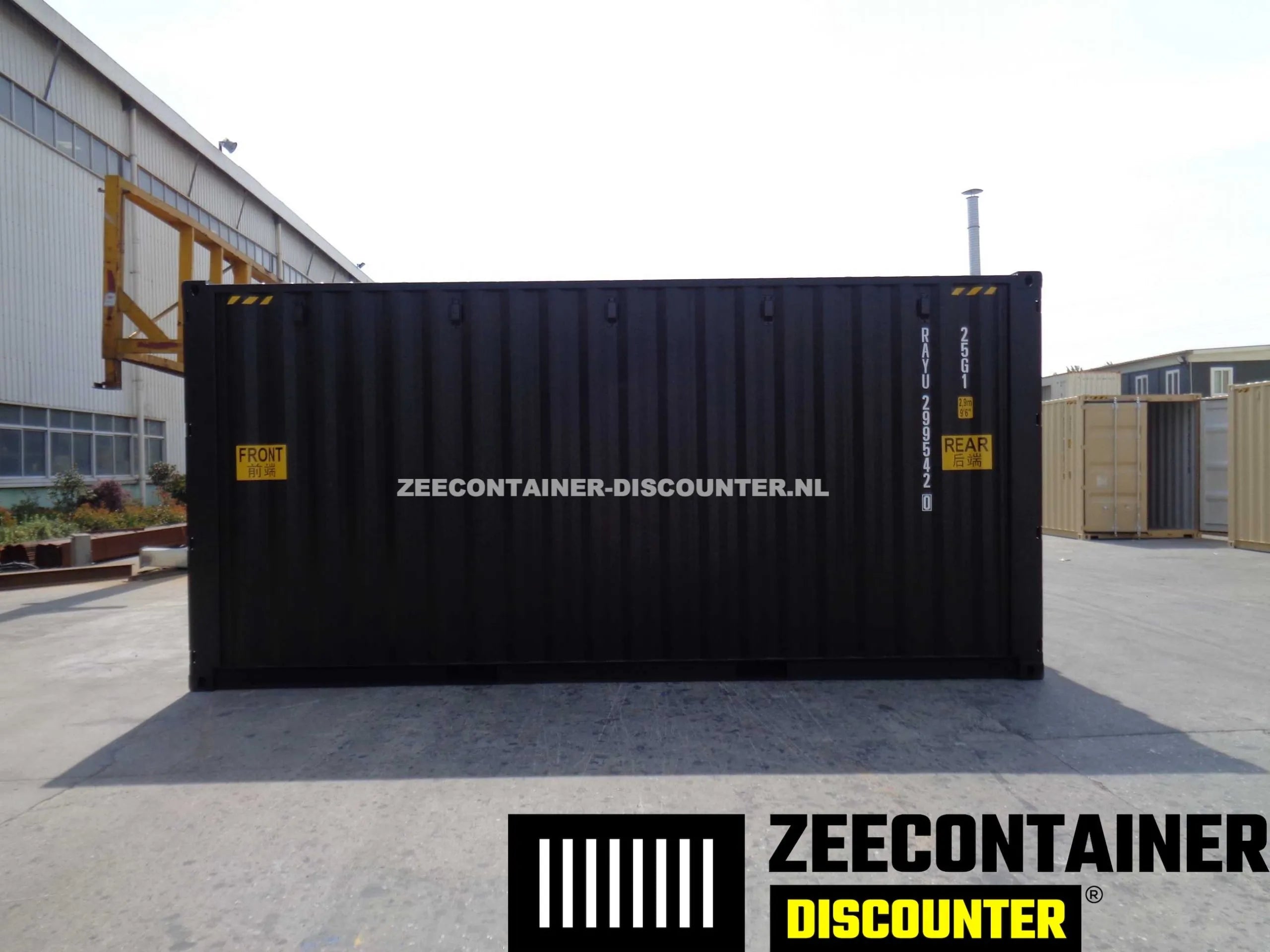 20ft High-Cube Dubbeldeurs Zeecontainer – RAL 9005 Gitzwart – Nieuw (CSC) - Zeecontainer Discounter