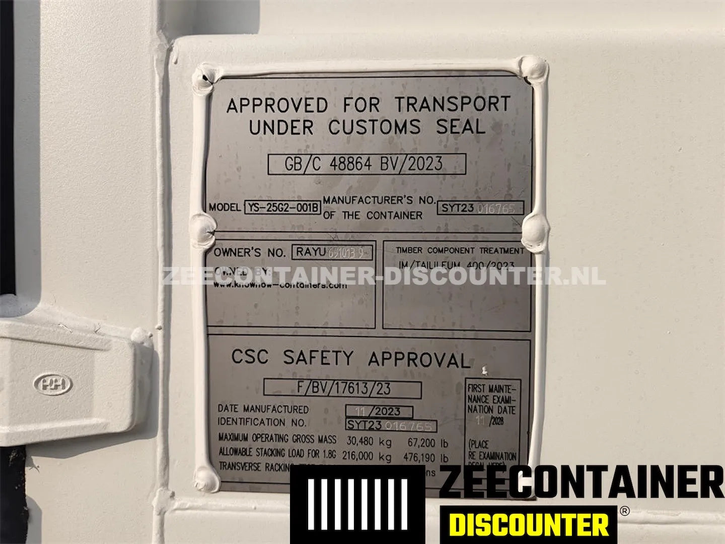 20ft High-Cube Open-Side Zeecontainer (HC-FSA) – RAL 9010 Wit – Nieuw (CSC) - Zeecontainer Discounter