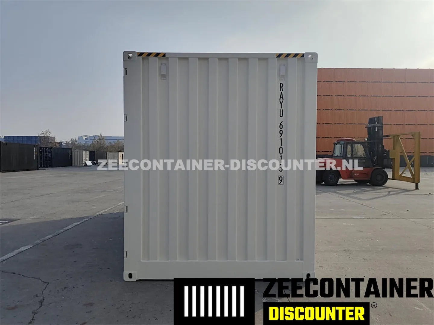 20ft High-Cube Open-Side Zeecontainer (HC-FSA) – RAL 9010 Wit – Nieuw (CSC) - Zeecontainer Discounter