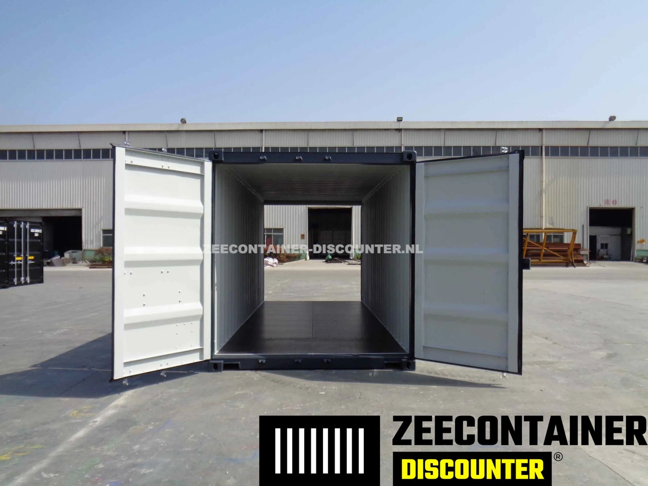 20ft Dubbeldeurs Zeecontainer – RAL 7016 Antracietgrijs – Nieuw (CSC) - Zeecontainer Discounter