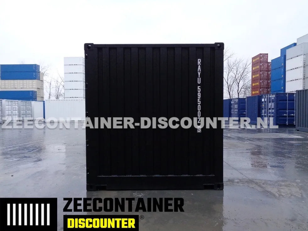 20ft Open-Side (FSA) Zeecontainer – RAL 9005 Zwart – Nieuw (CSC) - Zeecontainer Discounter