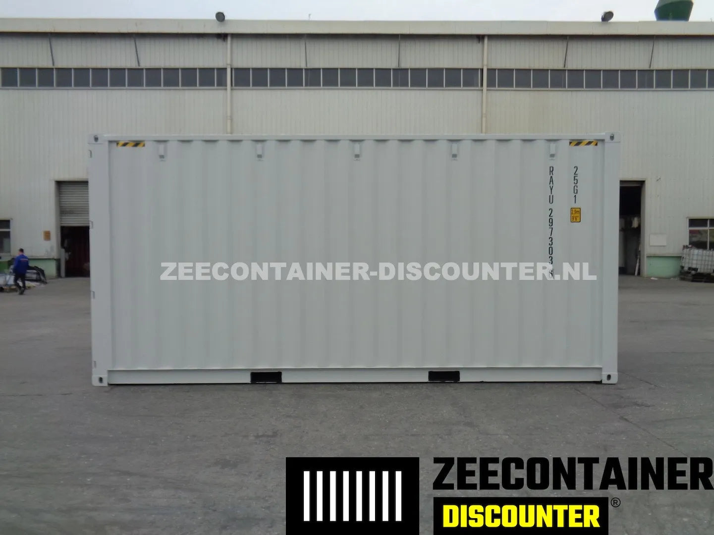 20ft High-Cube Stalen Vloer Zeecontainer – RAL 9010 Wit – Nieuw (CSC) - Zeecontainer Discounter