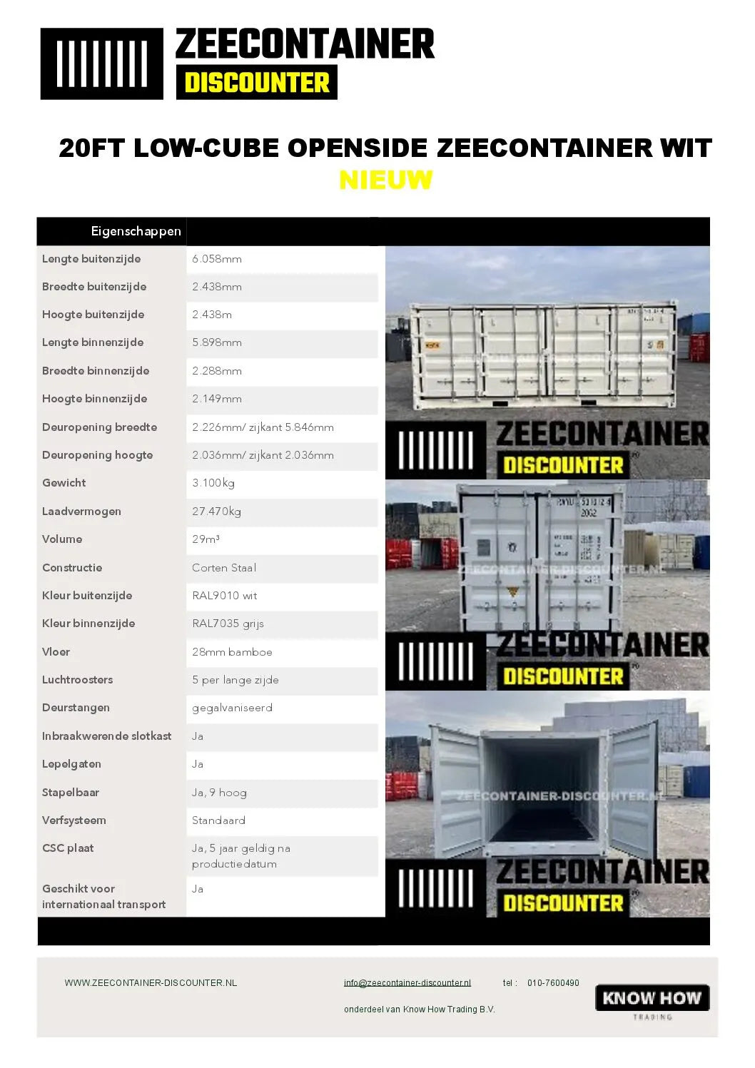 20ft Low-Cube Open-Side Zeecontainer (LC-FSA) – RAL 5010 Blauw – Nieuw (CSC) - Zeecontainer Discounter