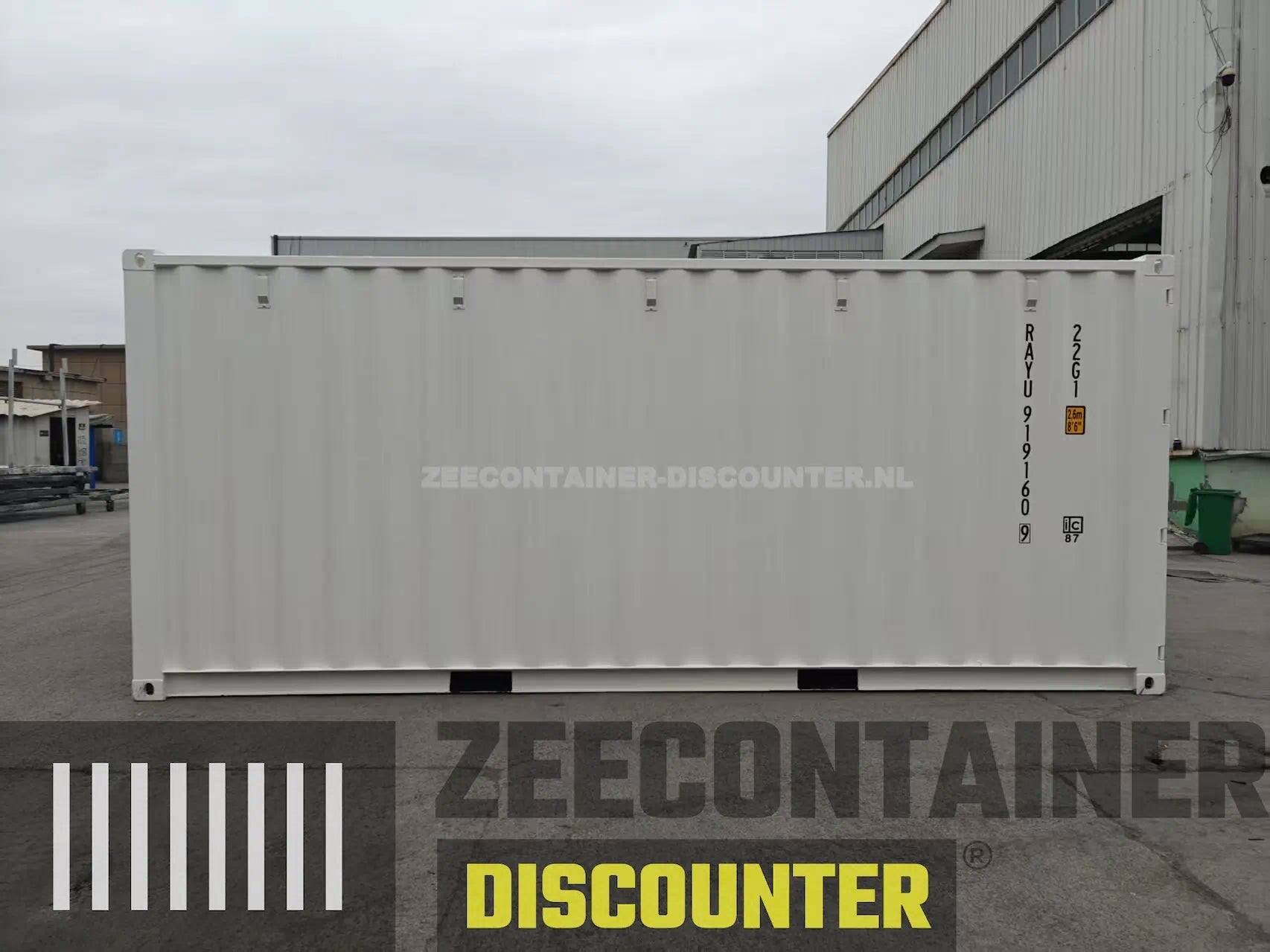 20ft Verhuiscontainer (Dry Van) – RAL 9010 Zuiver wit – Nieuw (CSC) Zeecontainer Discounter
