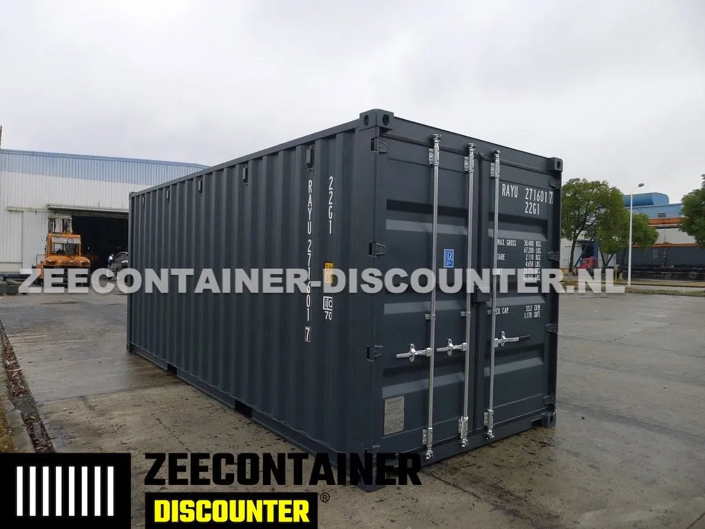 20ft Zeecontainer (Dry Van) – RAL 7016 Antracietgrijs – Nieuw Zeecontainer Discounter
