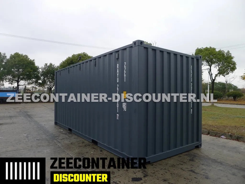 20ft Zeecontainer (Dry Van) – RAL 7016 Antracietgrijs – Nieuw Zeecontainer Discounter