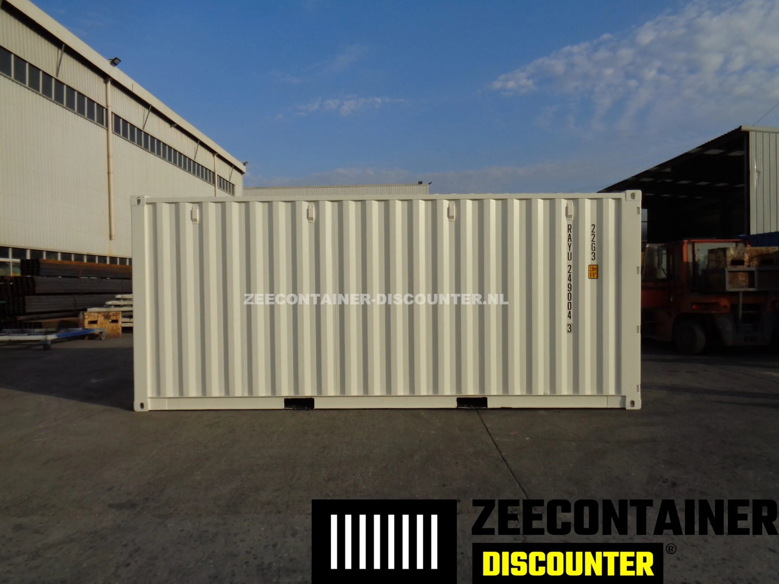 20ft Zeecontainer met 4 Zijdeuren – RAL 9010 Zwart – Nieuw (CSC) - Zeecontainer Discounter