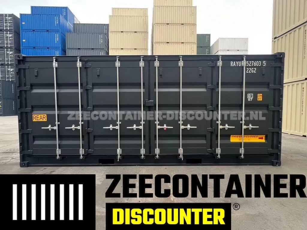 20ft Dubbeldeurs Open-Side (HC-FSA) – Zeecontainer RAL 7016 – Nieuw (CSC) Zeecontainer Discounter