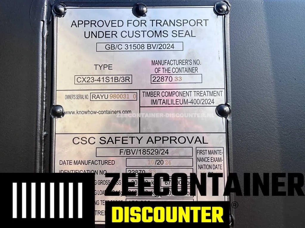 40ft High-Cube Open-Side (HC-FSA) – Zeecontainer RAL 9005 – Nieuw (CSC) Zeecontainer Discounter