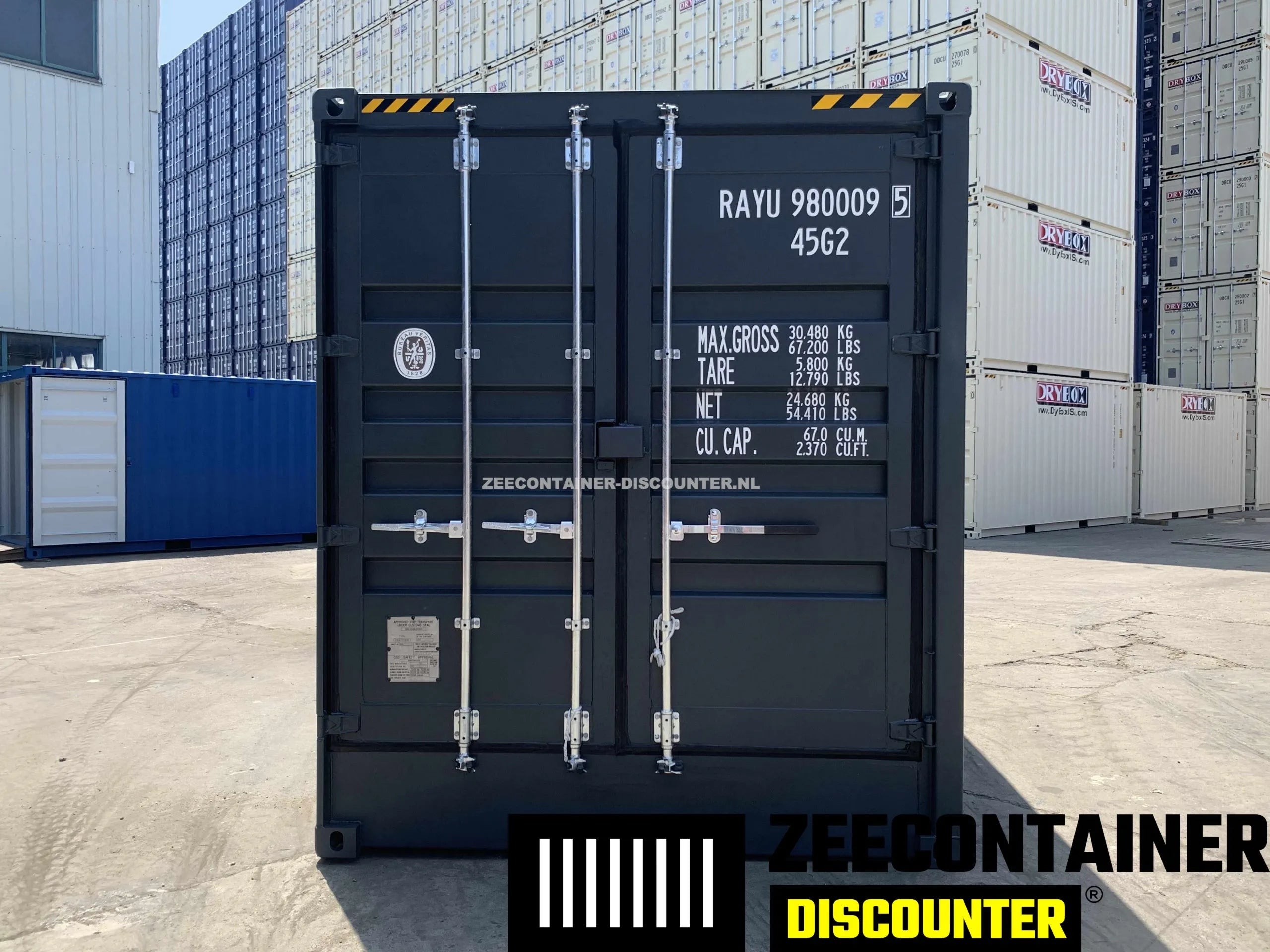 40ft High-Cube Open-Side (HC-FSA) – Zeecontainer RAL 7016 – Nieuw (CSC) - Zeecontainer Discounter
