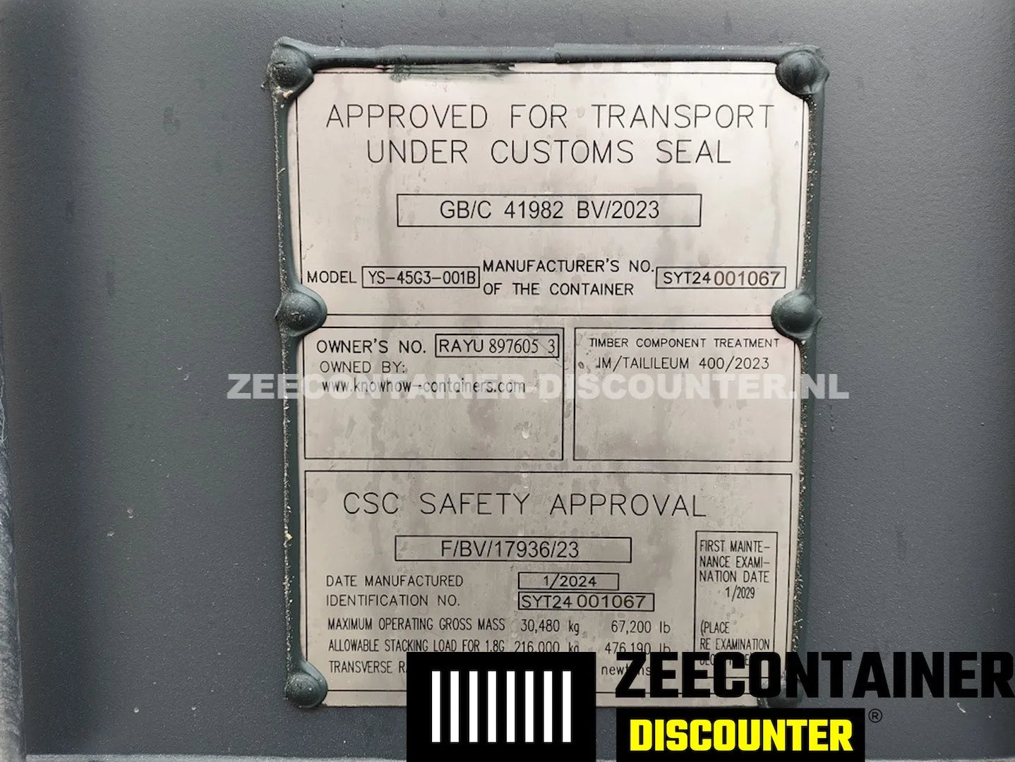 40ft High-Cube met 4 Zijdeuren – Zeecontainer RAL 7016 – Nieuw (CSC) - Zeecontainer Discounter