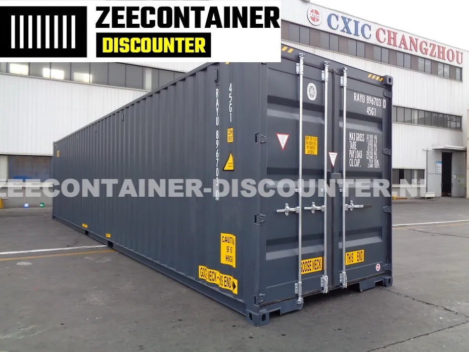 40ft High-Cube Dubbeldeurs – Zeecontainer RAL 7016 – Nieuw (CSC) - Zeecontainer Discounter