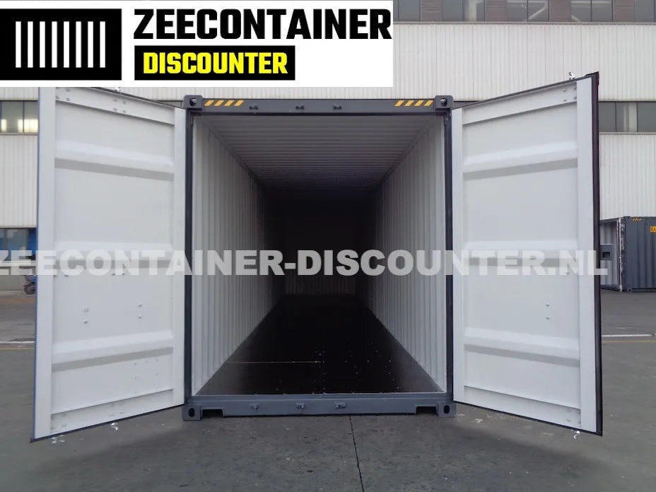 40ft High-Cube Zeecontainer – RAL 7016 Antracietgrijs – Nieuw (CSC) - Zeecontainer Discounter