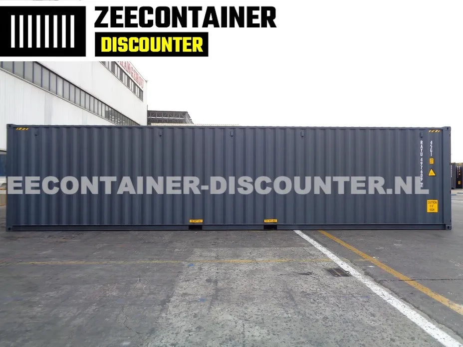 40ft High-Cube Zeecontainer – RAL 7016 Antracietgrijs – Nieuw (CSC) - Zeecontainer Discounter