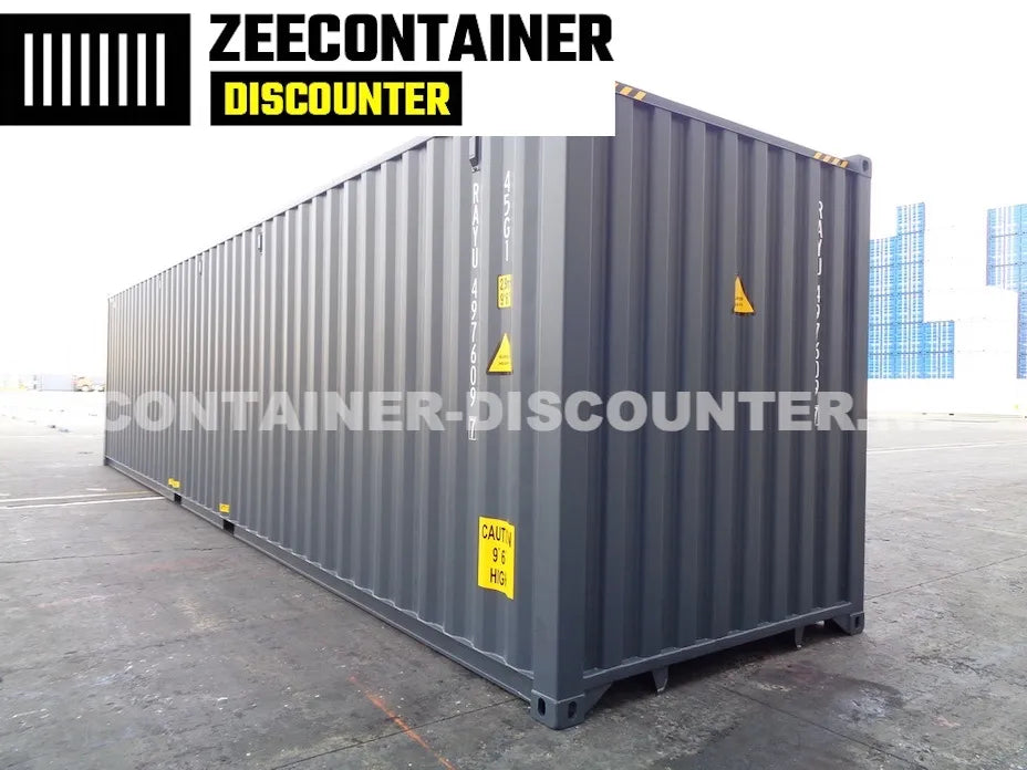 40ft High-Cube Zeecontainer – RAL 7016 Antracietgrijs – Nieuw (CSC) - Zeecontainer Discounter