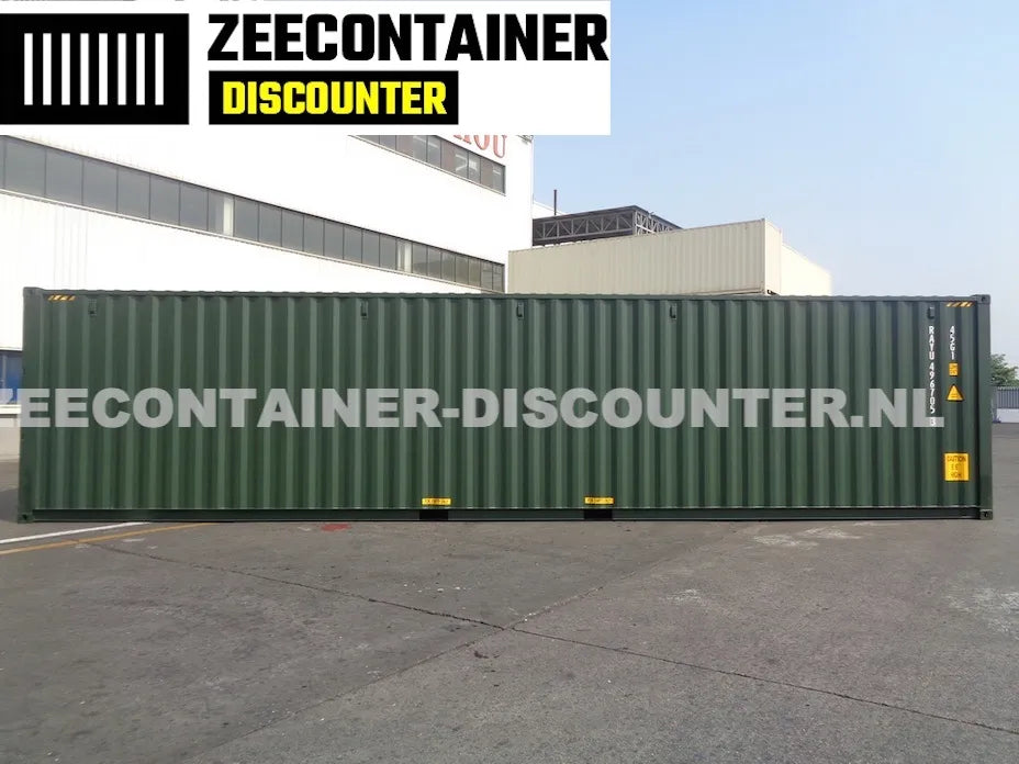 40ft High-Cube Zeecontainer – RAL 6007 Groen – Nieuw (CSC) - Zeecontainer Discounter