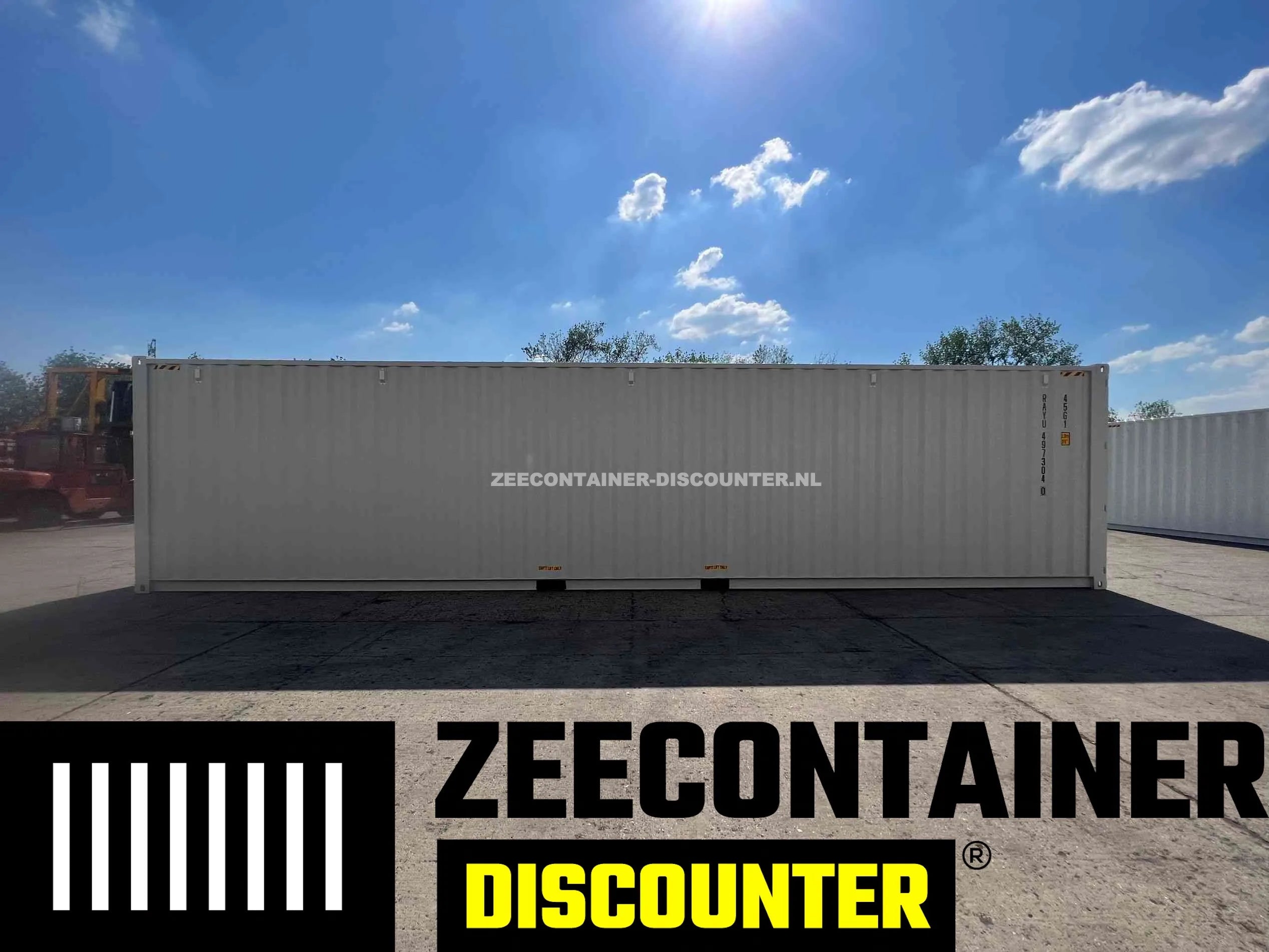 40ft High-Cube Zeecontainer – RAL 7035 Lichtgrijs – Nieuw (CSC) - Zeecontainer Discounter