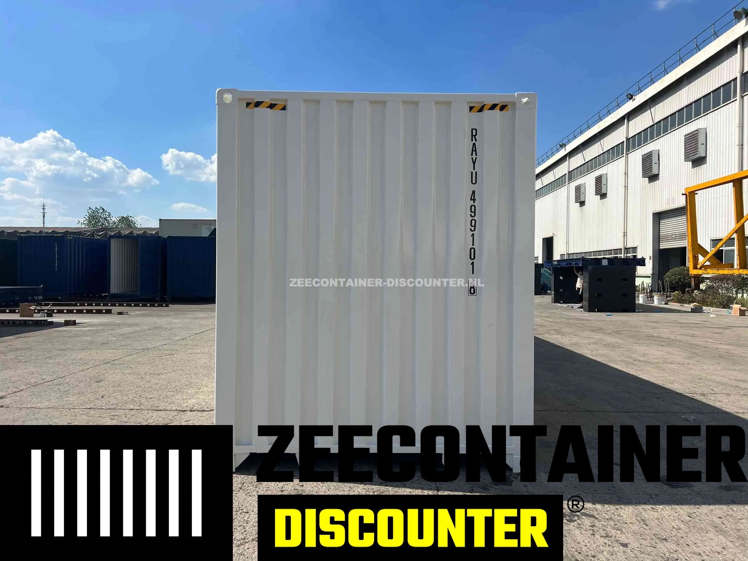 40ft High-Cube Zeecontainer – RAL 9010 Wit – Nieuw (CSC) - Zeecontainer Discounter