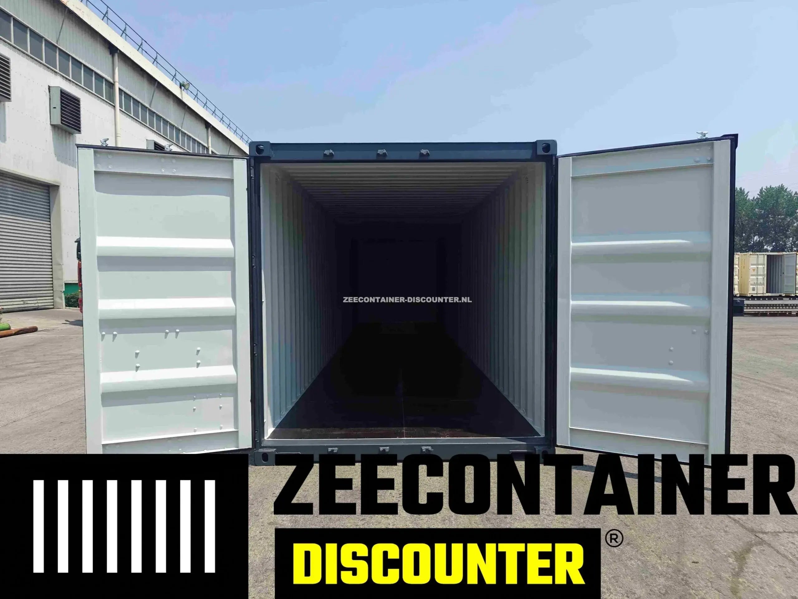 40ft Zeecontainer (Dry Van) – RAL 9005 Gitzwart – Nieuw Zeecontainer Discounter