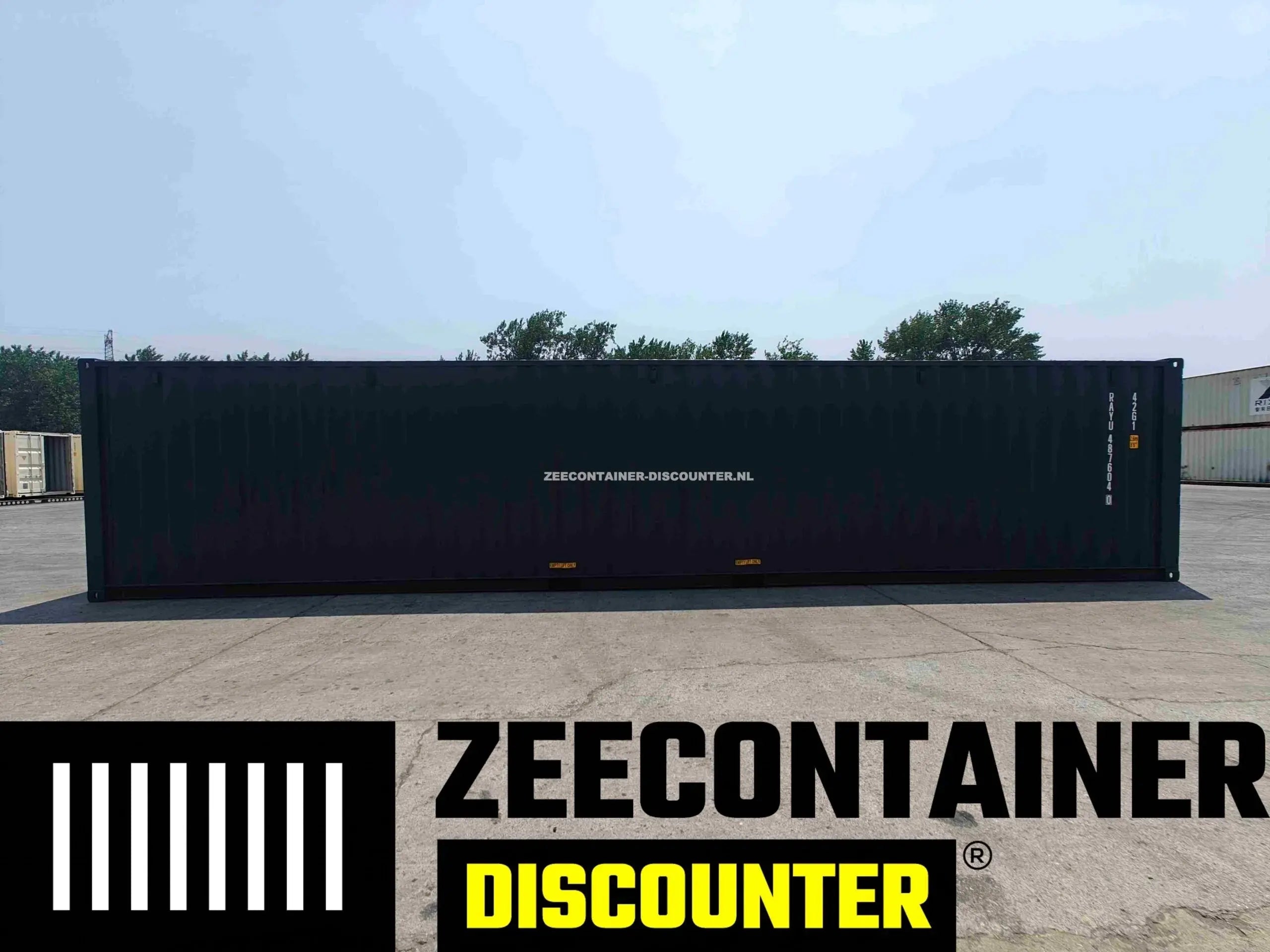 40ft Zeecontainer (Dry Van) – RAL 9005 Gitzwart – Nieuw Zeecontainer Discounter
