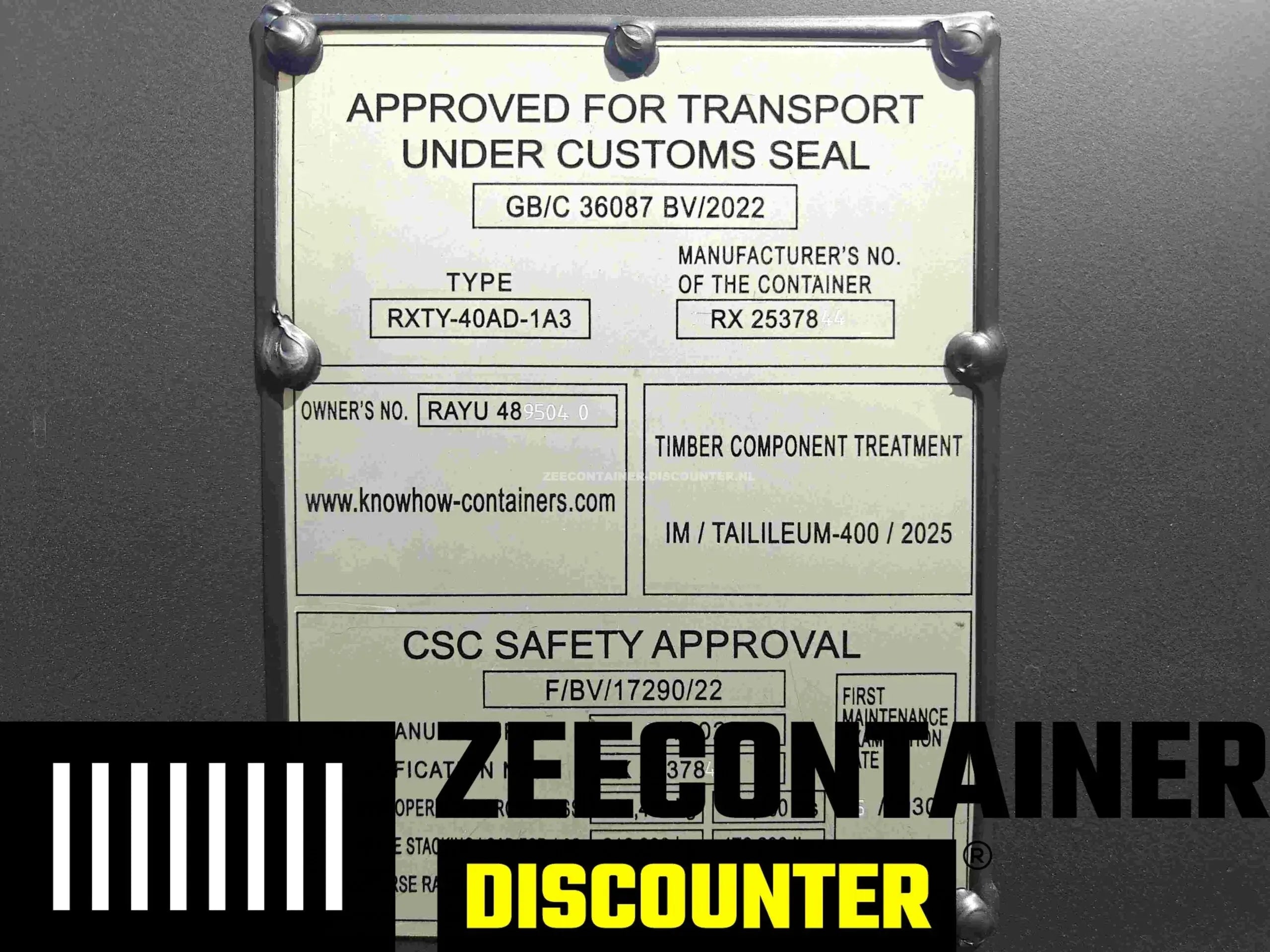 40ft Zeecontainer (Dry Van) – RAL 9005 Gitzwart – Nieuw Zeecontainer Discounter