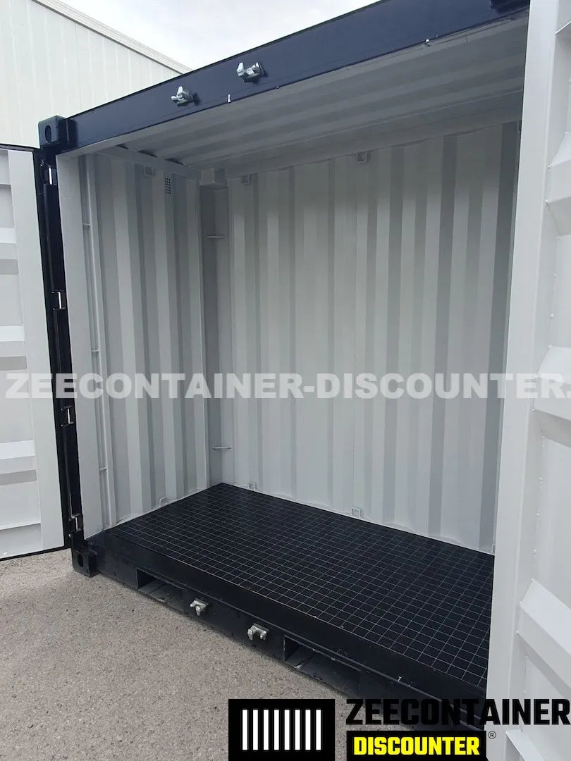 4ft opslagcontainer 1530kg Draagvermogen – RAL 9005 Gitzwart – Nieuw - Zeecontainer Discounter