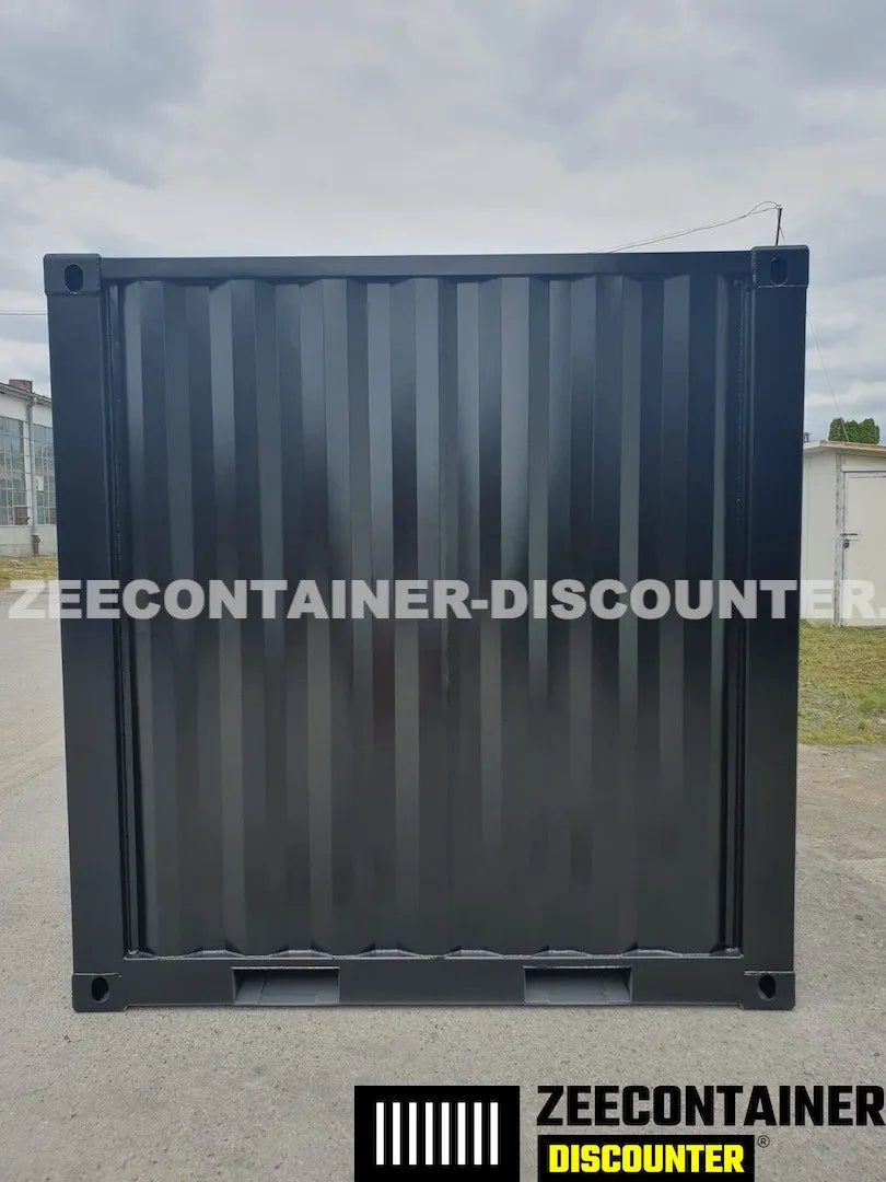 4ft opslagcontainer 1530kg Draagvermogen – RAL 9005 Gitzwart – Nieuw - Zeecontainer Discounter