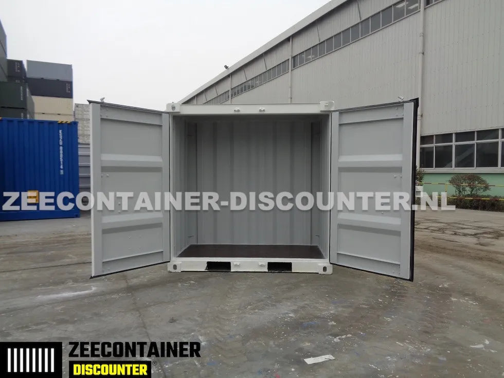 4ft opslagcontainer 2330kg Draagvermogen – RAL 9010 Zuiver wit – Nieuw - Zeecontainer Discounter