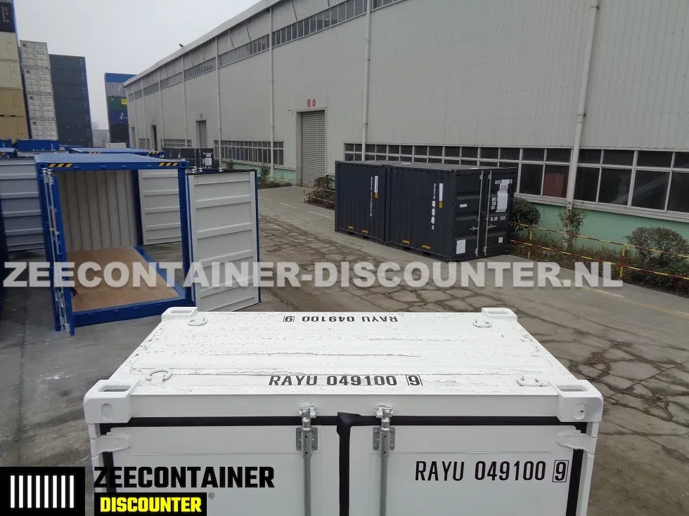 4ft opslagcontainer 2330kg Draagvermogen – RAL 9010 Zuiver wit – Nieuw - Zeecontainer Discounter