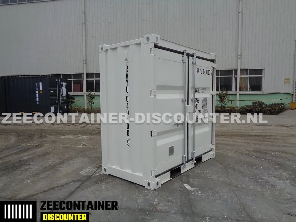 4ft opslagcontainer 2330kg Draagvermogen – RAL 9010 Zuiver wit – Nieuw - Zeecontainer Discounter