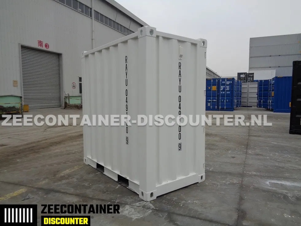 4ft opslagcontainer 2330kg Draagvermogen – RAL 9010 Zuiver wit – Nieuw - Zeecontainer Discounter