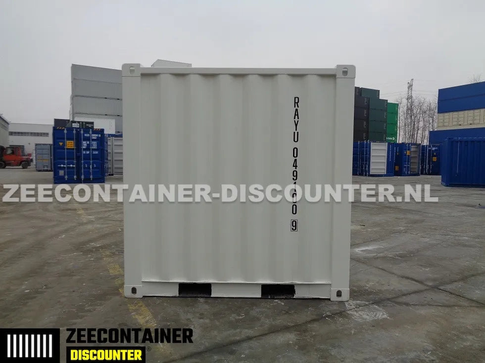 4ft opslagcontainer 2330kg Draagvermogen – RAL 9010 Zuiver wit – Nieuw - Zeecontainer Discounter