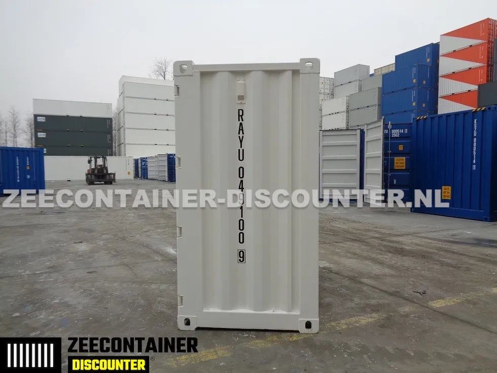 4ft opslagcontainer 2330kg Draagvermogen – RAL 9010 Zuiver wit – Nieuw - Zeecontainer Discounter