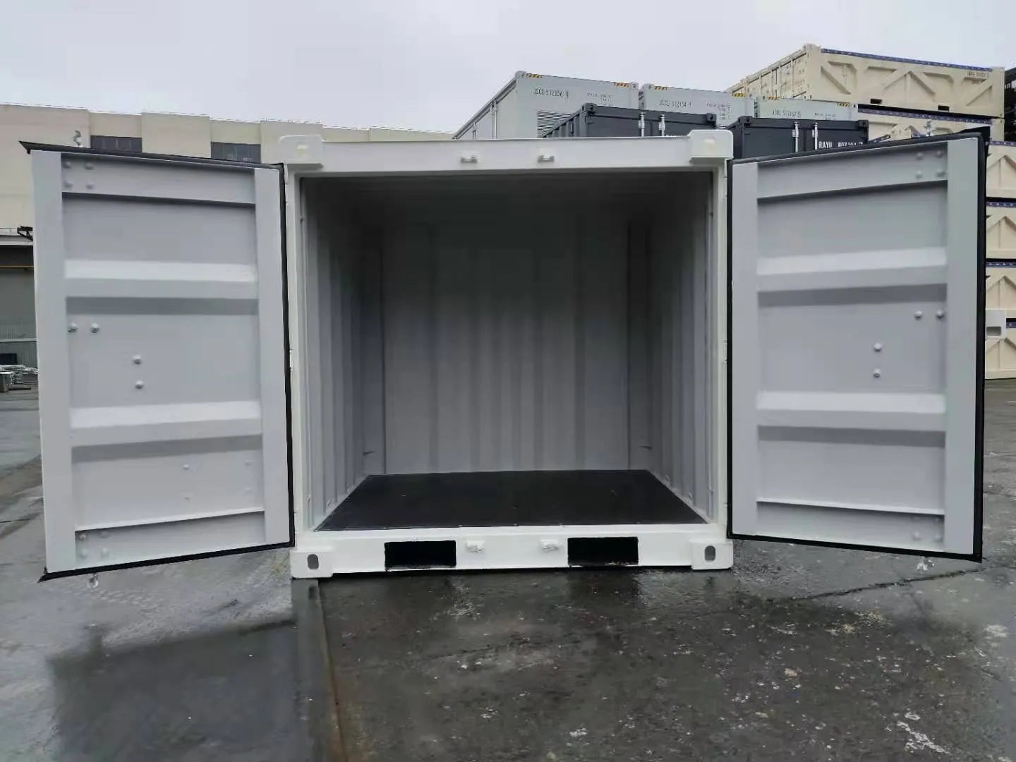 6ft Opslagcontainer in Cortenstaal – RAL 9010 Wit – Nieuw - Zeecontainer Discounter