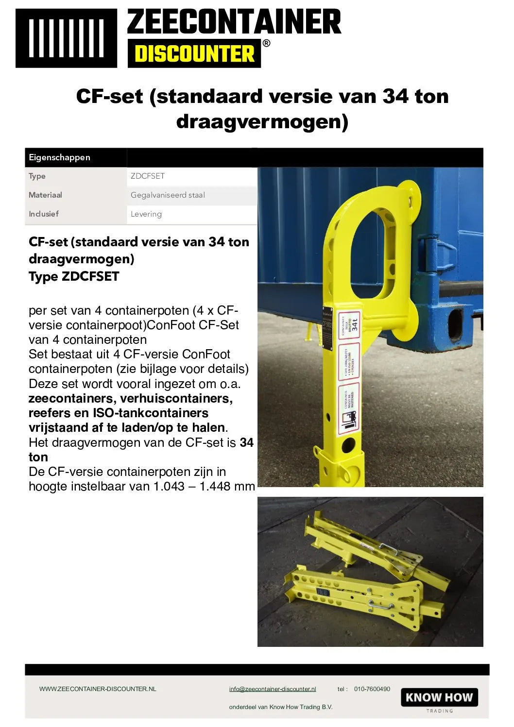 ConFoot CF Afzetpoten Set – Standaard containerpoten Confoot