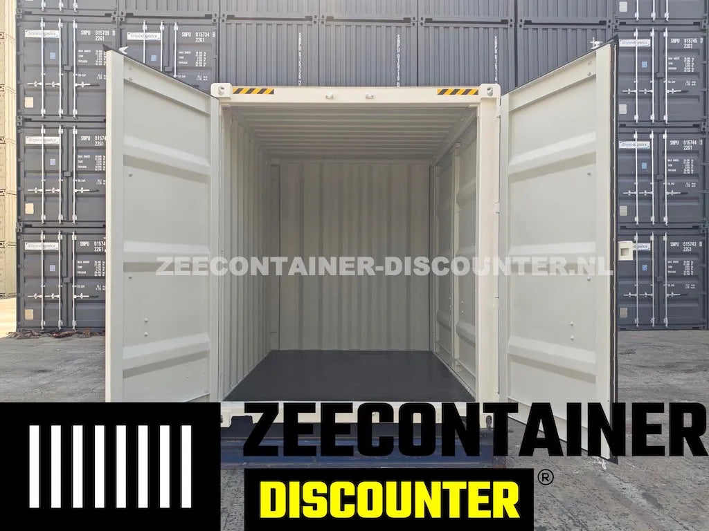 10ft High-Cube Open Side Zeecontainer – RAL 9010 Zuiver wit – Nieuw (CSC) Zeecontainer Discounter