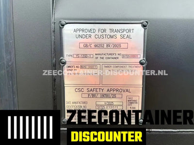 10ft Open Side Zeecontainer – RAL 9005 Gitzwart – Nieuw (CSC) Zeecontainer Discounter