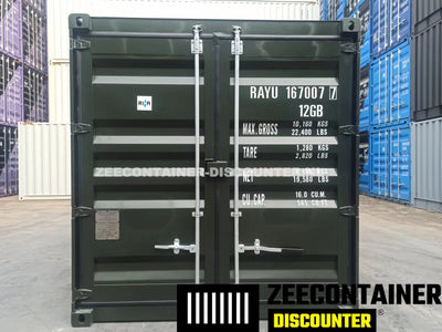 10ft Zeecontainer (Dry Van) – RAL 6007 Groen – Nieuw (CSC) Zeecontainer Discounter