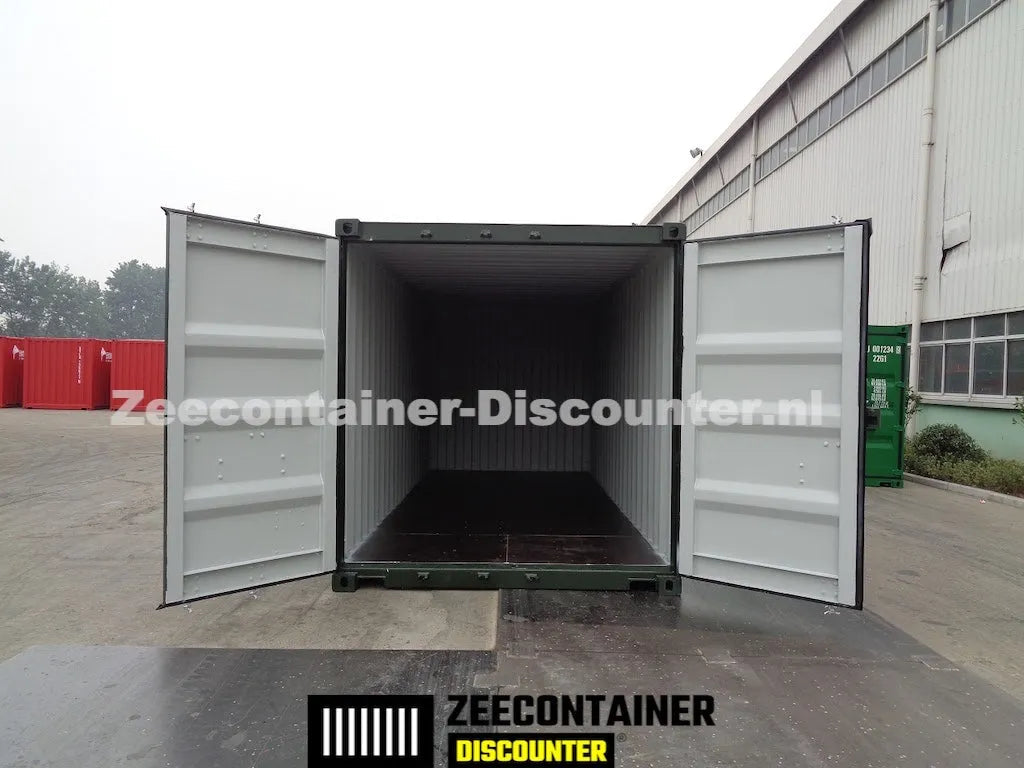 20ft Zeecontainer (Dry Van) – RAL 6007 Flessengroen – Nieuw Zeecontainer Discounter