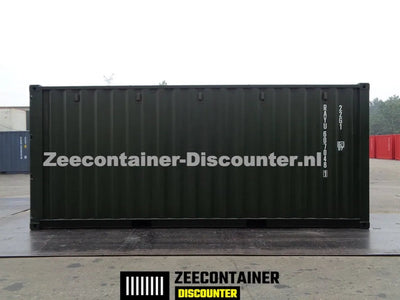 20ft Zeecontainer (Dry Van) – RAL 6007 Flessengroen – Nieuw Zeecontainer Discounter