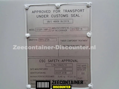 20ft Zeecontainer (Dry Van) – RAL 7035 Lichtgrijs – Nieuw Zeecontainer Discounter
