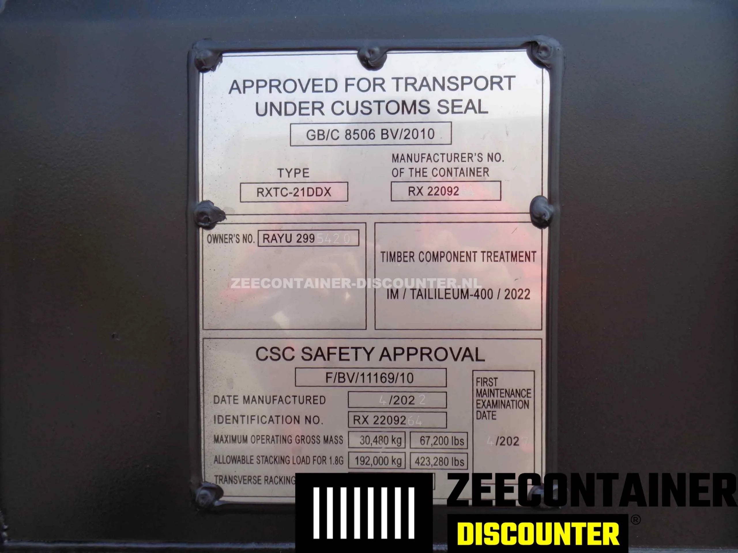 20ft High-Cube Dubbeldeurs Zeecontainer  – RAL 9005 Gitzwart – Nieuw (CSC) - Zeecontainer Discounter