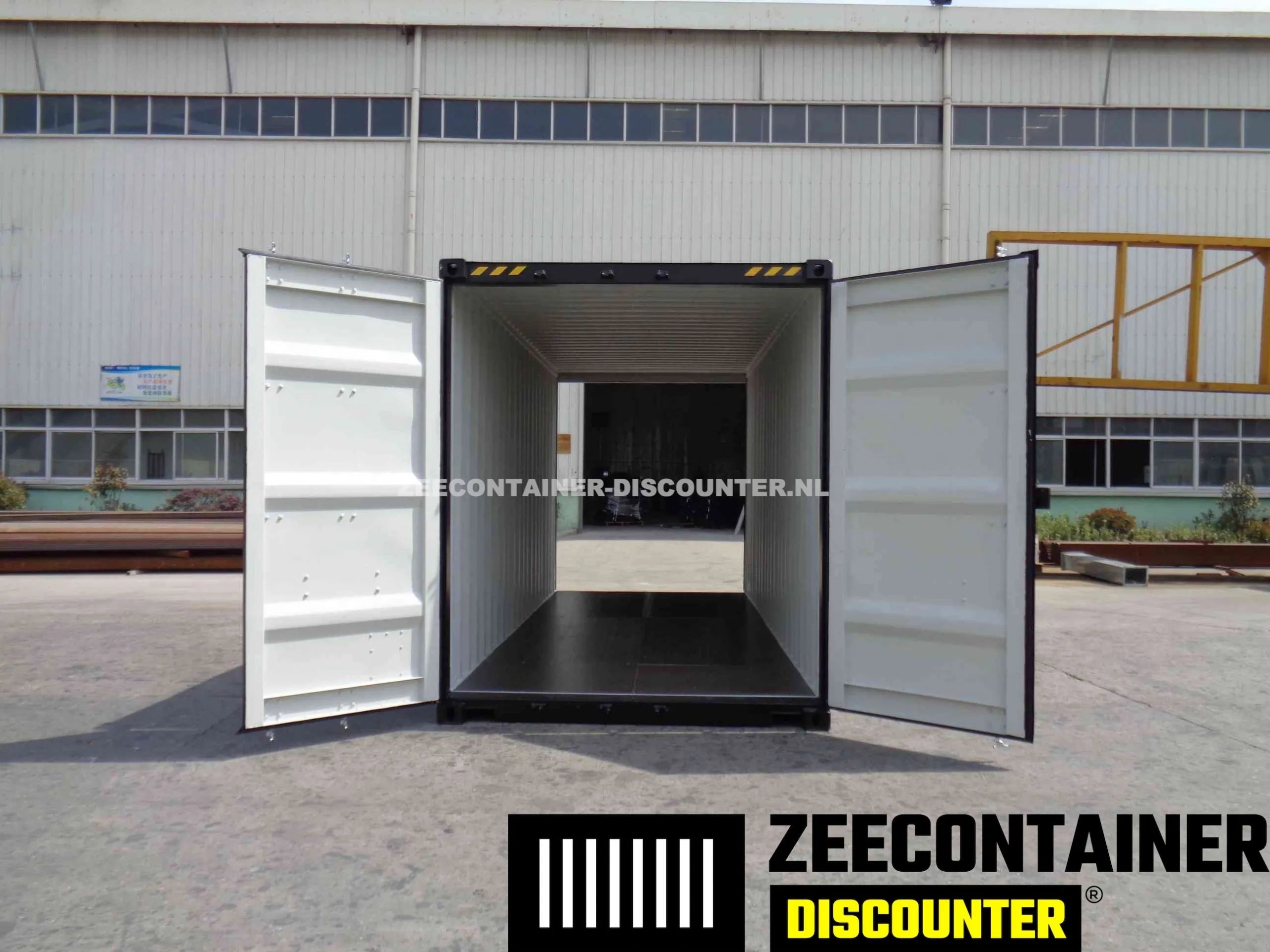 20ft High-Cube Dubbeldeurs Zeecontainer  – RAL 9005 Gitzwart – Nieuw (CSC) - Zeecontainer Discounter