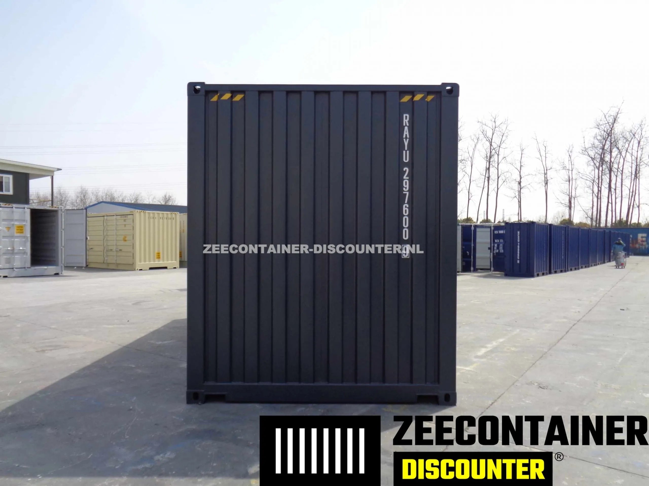 20ft High-Cube Zeecontainer – RAL 7016 Antracietgrijs – Nieuw (CSC) Zeecontainer Discounter