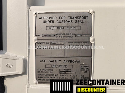 20ft High-Cube Open-Side Zeecontainer (HC-FSA) – RAL 9010 Wit – Nieuw (CSC) - Zeecontainer Discounter