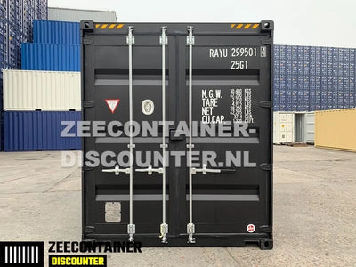 20ft High-Cube Zeecontainer – RAL 9005 Zwart – Nieuw (CSC) - Zeecontainer Discounter